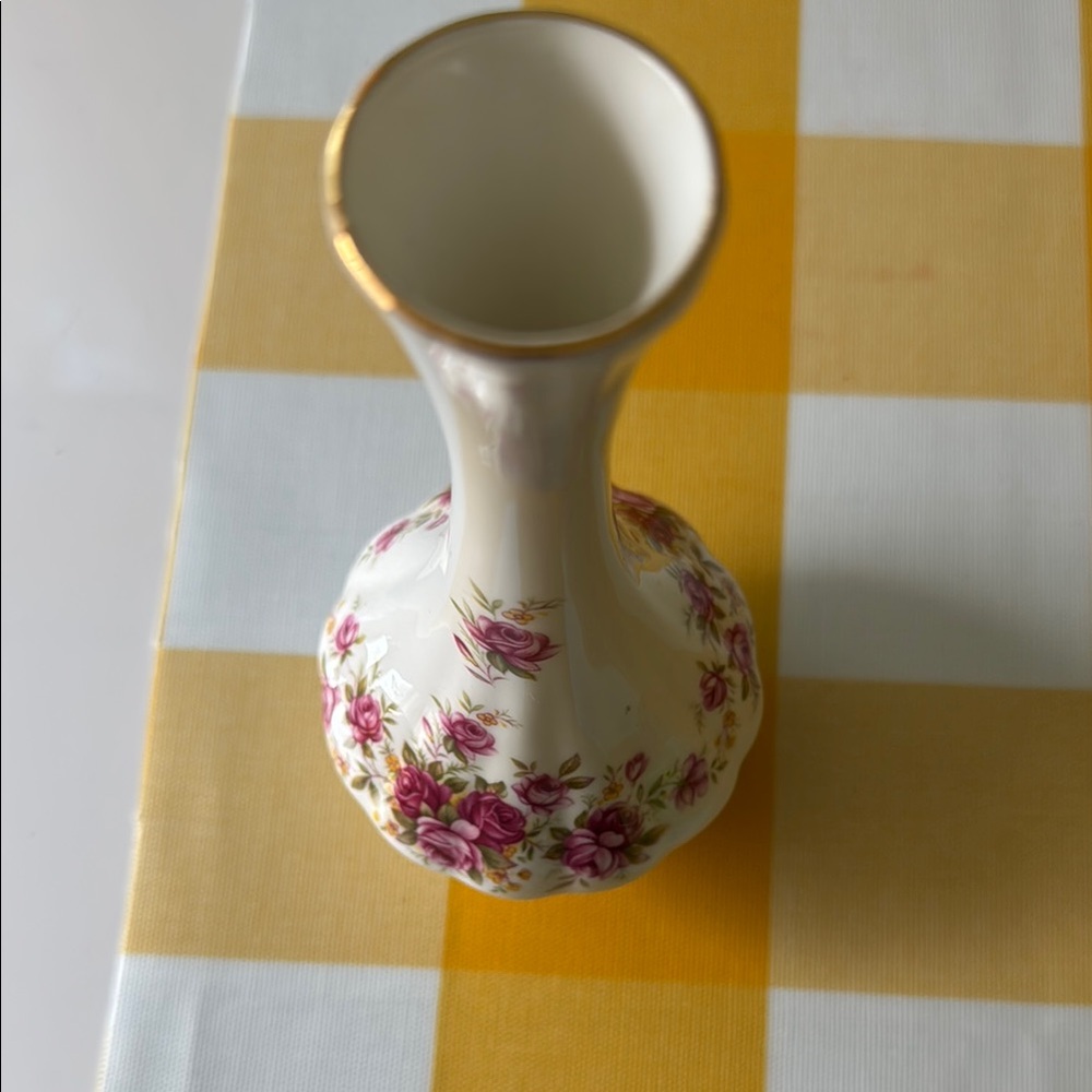 Pink and White Floral Fine Bone China  Vase
